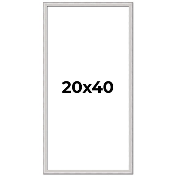 20x40 Frame Silver Inner Slope Bevel Picture Frame | 1 Inch Moulding Width | 0.75 Inch Rabbet Depth