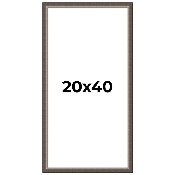20x40 Frame Silver Real Wood Picture Frame Width 1.25 Inches | Interior Frame Depth 0.5 Inches |