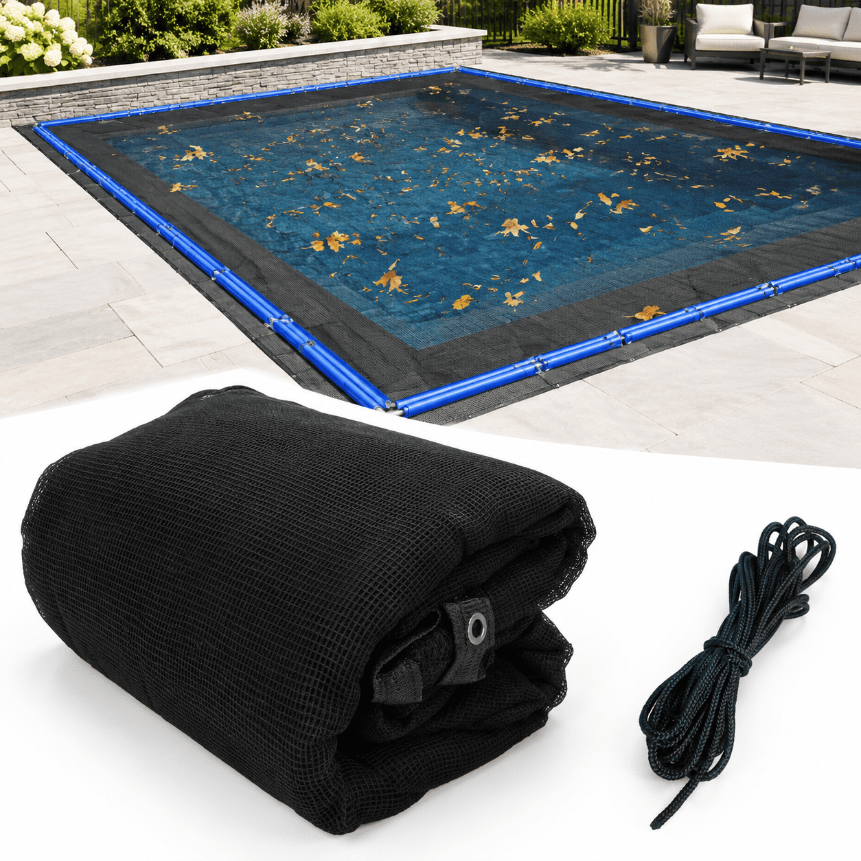 Simple Rectangle Pools 20x40 Ft Pool Leaf Net Cover For Inground Pools/above Ground Rectangle ...