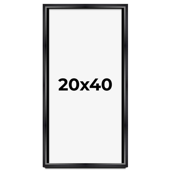 20x40 Shadow Box Frame Black | 1.25 inches Deep Real Wood Contemporary Shadowbox Display Frame | UV