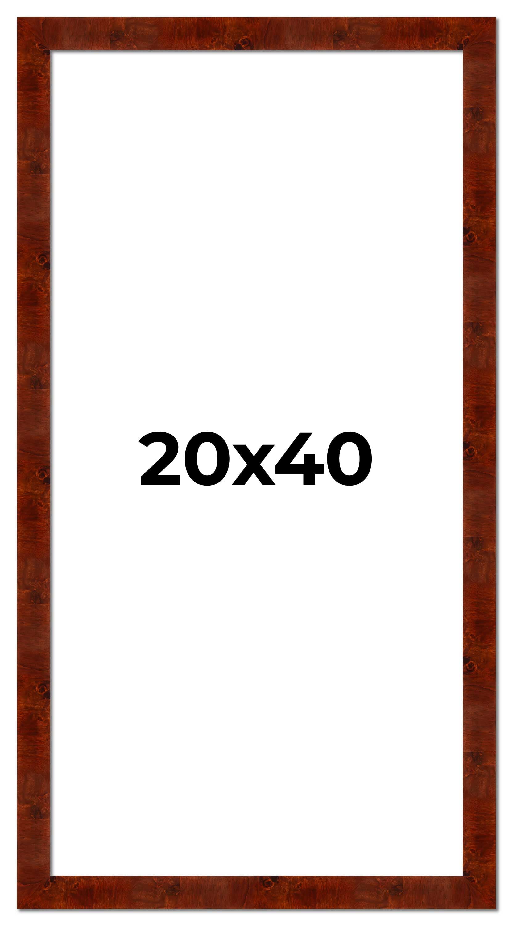 20x40 Walnut Brown Veneer Real Wood Picture Frame Width 1.75