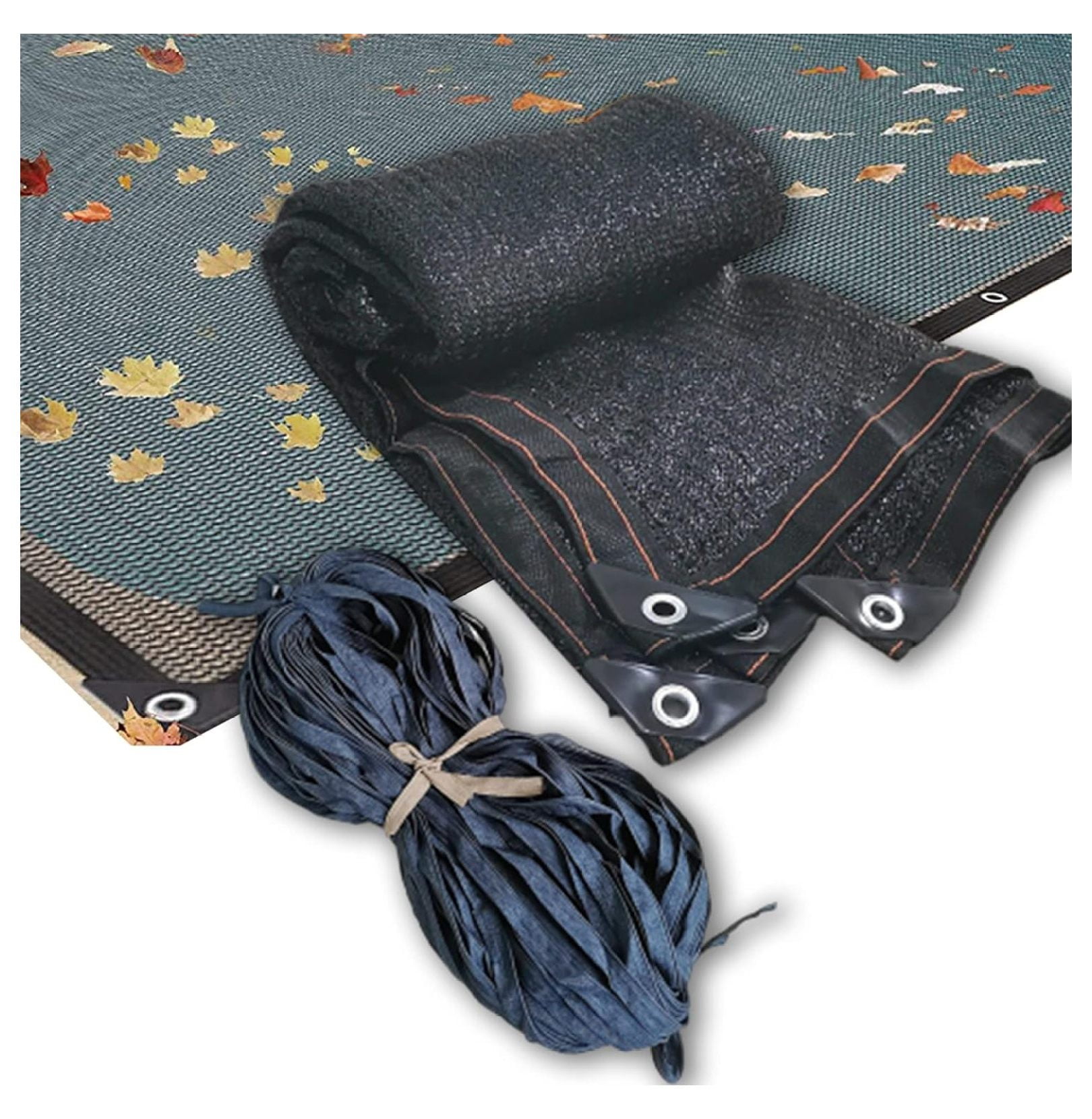 20x40ft Leaf Net Pool Cover with Rope, Rectangle Swimming Pool Net