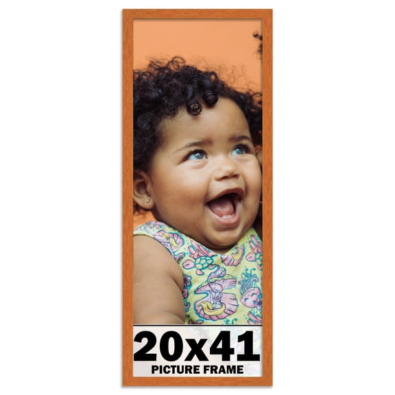 20x41 Frame Honey Pecan Brown Picture Frame - Modern Photo Frame Includes UV Acrylic Shatter Guard