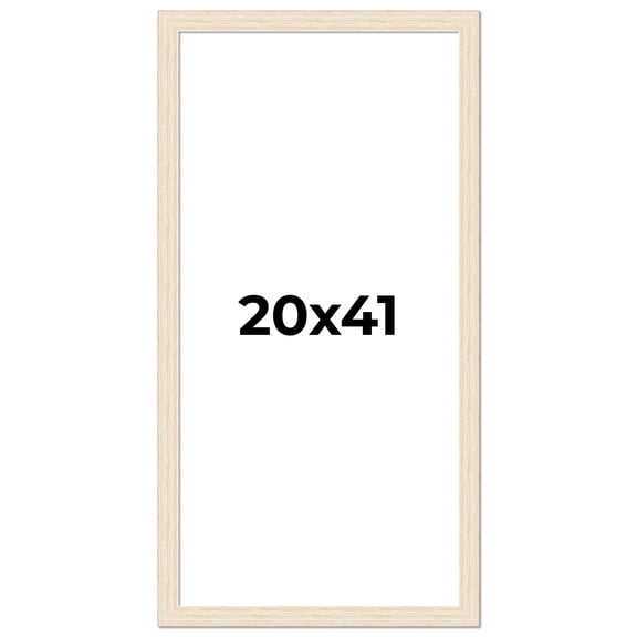 20x41 Frame White Barnwood Picture Frame Includes UV Acrylic Plexiglass, Acid Free Foam Backing
