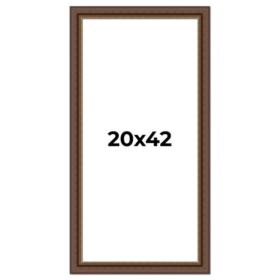 20x42 Copper and Brown Real Wood Picture Frame Width 2 inches | Interior Frame Depth 0.5 inches |