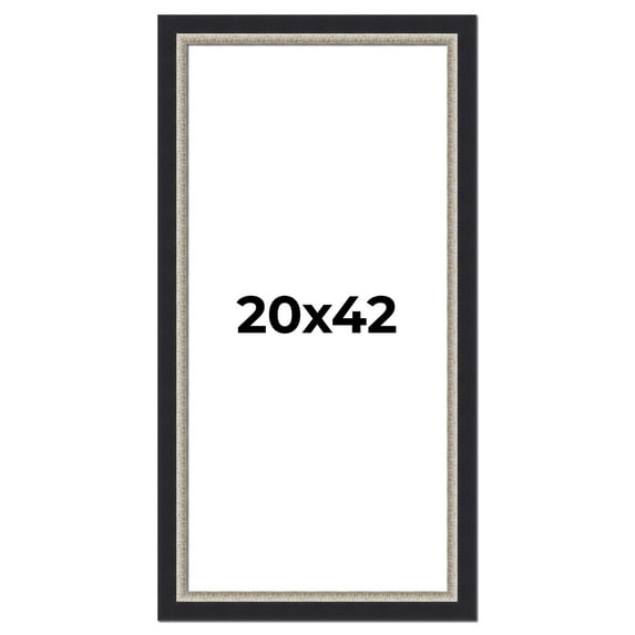 20x42 Frame Black Real Wood Picture Frame Width 2.25 Inches | Interior Frame Depth 0.5 Inches |