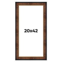 20x42 Frame Brown Walnut Gold Ornate Trim Solid Wood Plein Air Picture Frame | 3 Inch Moulding