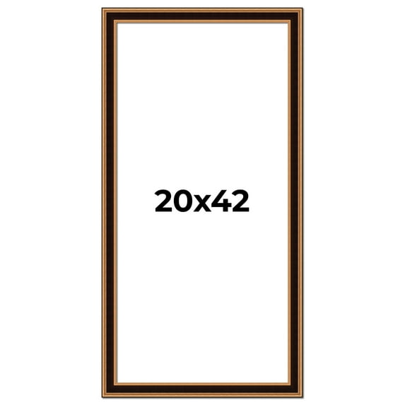 20x42 Frame Gold Brown Plein Air Vintage Solid Wood Picture Frame | 1.75 Inches Moulding Width |