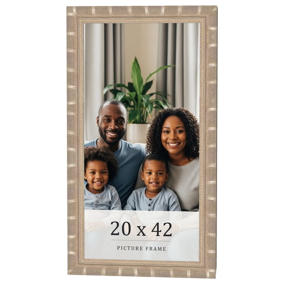 20x42 Frame Silver Real Wood Picture Frame Width 1.5 inches | Interior Frame Depth 0.5 inches |
