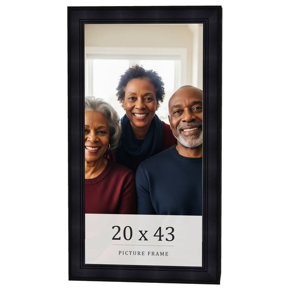20x43 Frame Black Passaggi Solid Wood Picture Frame Width 1.5 Inches | Interior Depth 0.5 Inches |