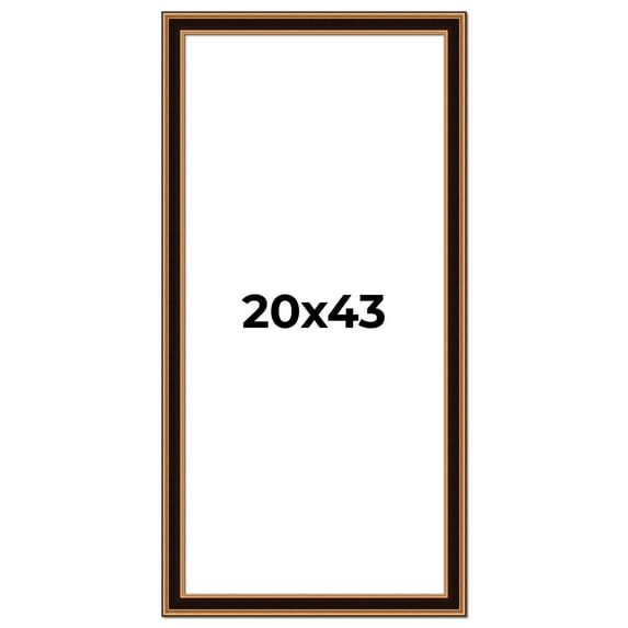 20x43 Frame Gold Brown Plein Air Vintage Solid Wood Picture Frame | 1.75 Inches Moulding Width |