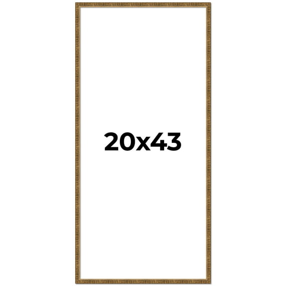 20x43 Frame Gold Kingsley Distressed Solid Wood Picture Frame Width 0.75 Inches | Interior Frame