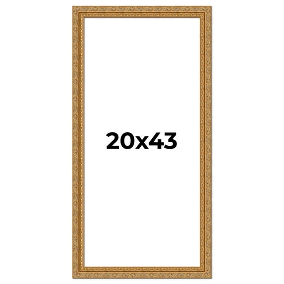 20x43 Frame Gold Ornate Solid Wood Picture Frame | 2 Inch Moulding Width | Firman Traditional Photo
