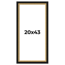 20x43 Frame Gold Real Wood Picture Frame Width 2.25 Inches | Interior Frame Depth 0.5 Inches |