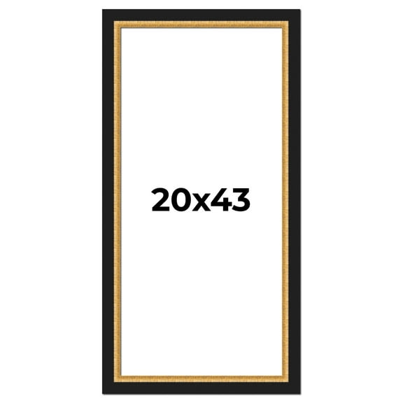 20x43 Frame Gold Real Wood Picture Frame Width 2.25 Inches | Interior Frame Depth 0.5 Inches |