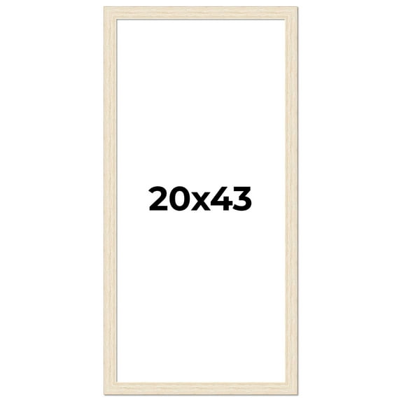 20x43 Frame White Real Wood Picture Frame Width 1.5 inches | Interior Frame Depth 0.5 inches | Barn