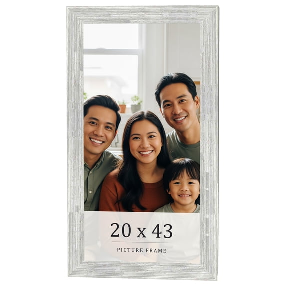 20x43 Frame White Real Wood Picture Frame Width 1.5 inches | Interior Frame Depth 0.5 inches | Barn