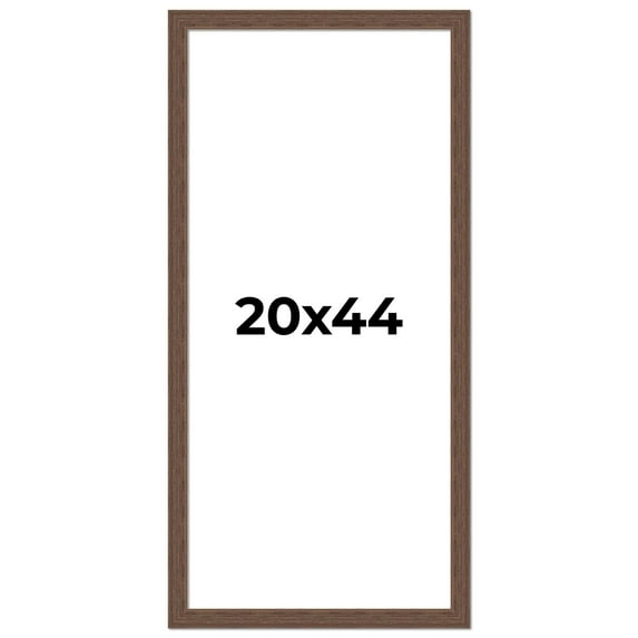 20x44 Frame Brown Farmhouse Solid Wood Picture Frame Width 1.5 Inches | Interior Frame Depth 0.5