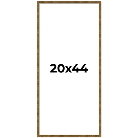 20x44 Frame Gold Solid Wood Picture Frame - Complete Modern Photo Frame Includes UV Acrylic