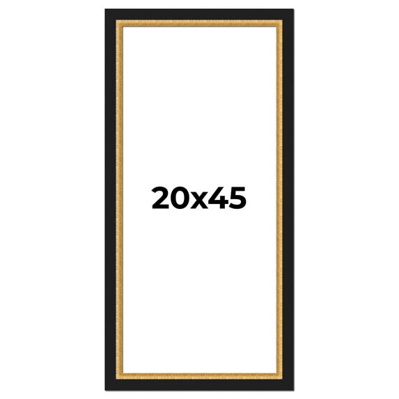 20x45 Frame Gold Real Wood Picture Frame Width 2.25 Inches | Interior Frame Depth 0.5 Inches |
