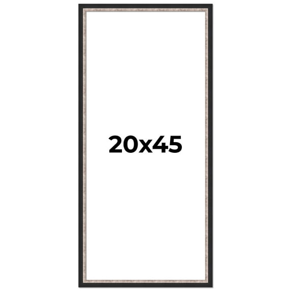 20x45 Frame Silver Real Wood Picture Frame Width 1.25 Inches | Interior Frame Depth 0.75 Inches |