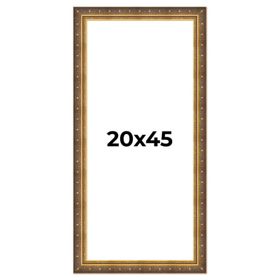 20x45 Frame Vintage Gold Solid Wood Picture Frame | 2.5 Inch Moulding Width | Ornate Bronze Museo