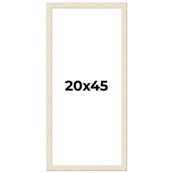 20x45 Frame White Real Wood Picture Frame Width 1.5 inches | Interior Frame Depth 0.5 inches | Barn