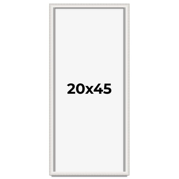 20x45 Shadow Box Silver Brushed Striped Display Frame | 1.625 Inches Deep | 1 Inch Moulding Width |