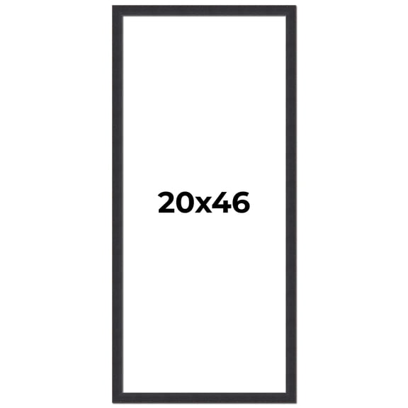20x46 Frame Black Real Wood Picture Frame Width 1.25 Inches | Interior Frame Depth 0.5 Inches |