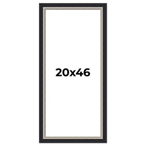 20x46 Frame Black Real Wood Picture Frame Width 2.25 Inches | Interior Frame Depth 0.5 Inches |