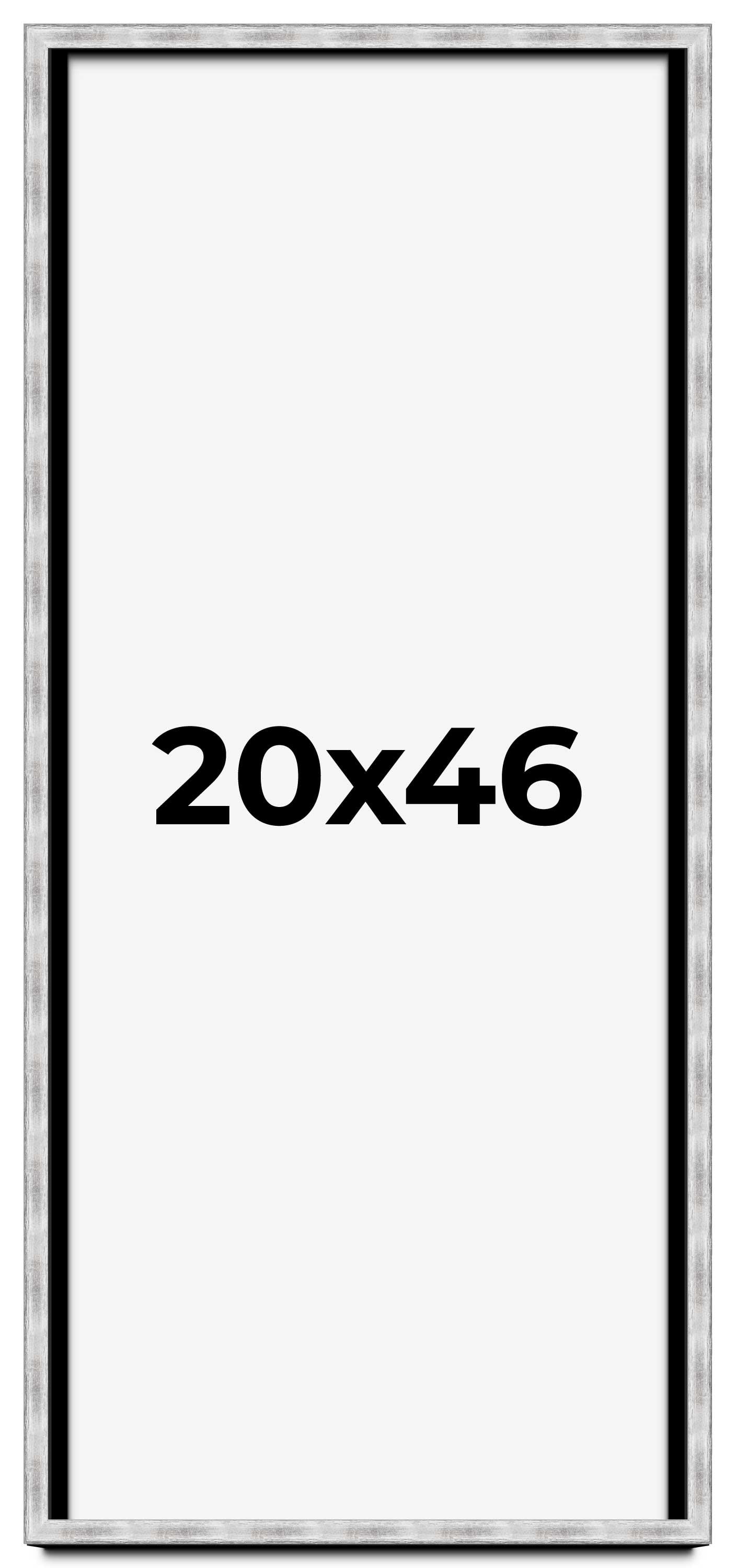 20x46 Frame Brushed Silver Solid Wood Picture Frame | 0.75 Inch ...
