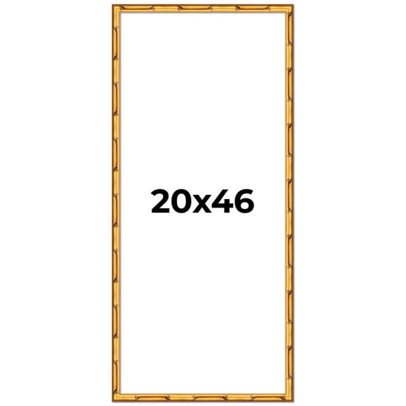 20x46 Frame Gold Bamboo Solid Wood Picture Frame | 1 Inch Moulding Width | Interior Frame Depth