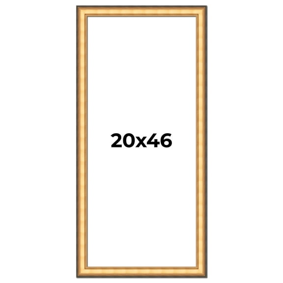 20x46 Frame Gold Plein Aire Solid Wood Picture Frame Width 2 Inches | Interior Frame Depth 0.5