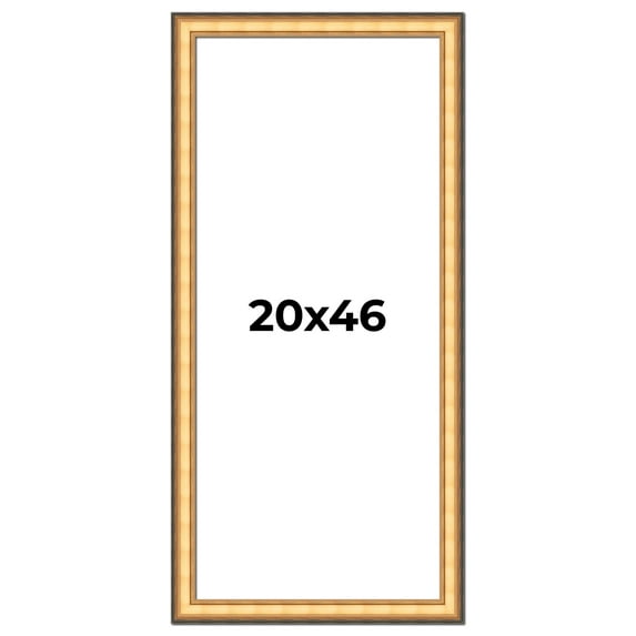 20x46 Frame Gold Plein Aire Solid Wood Picture Frame Width 2 Inches | Interior Frame Depth 0.5