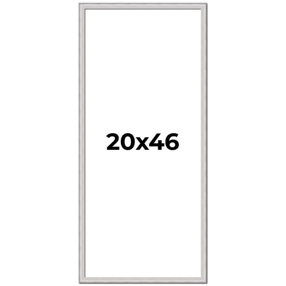 20x46 Frame Silver Inner Slope Bevel Picture Frame | 1 Inch Moulding Width | 0.75 Inch Rabbet Depth