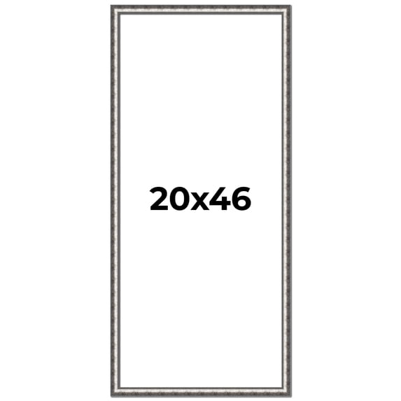 20x46 Frame Silver Real Wood Picture Frame Width 1.125 Inches | Interior Frame Depth 0.5 Inches |