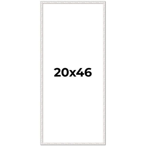 20x46 Frame White Real Wood Picture Frame Width 0.75 inches | Interior Frame Depth 0.5 inches |