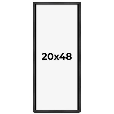 20x48 Frame Black Charcoal Grey Wood Textured Picture Frame | 0.75 Inch Moulding Width | Gunmetal