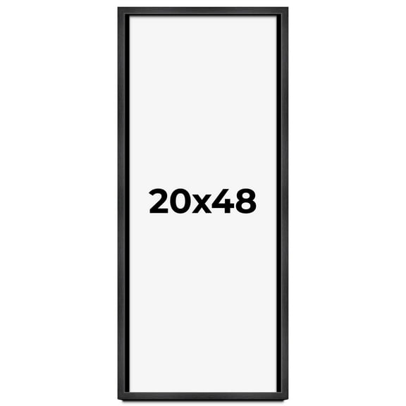 20x48 Frame Black Charcoal Grey Wood Textured Picture Frame | 0.75 Inch Moulding Width | Gunmetal