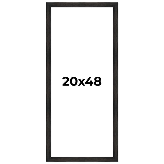 20x48 Frame Black Rustic Barnwood Solid Wood Picture Frame | 1.5 Inch Moulding Width | Includes UV