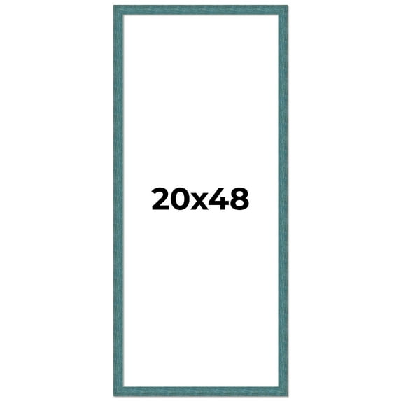 20x48 Frame Blue Rustic Barnwood Solid Wood Picture Frame Width 1.25 Inches | Interior Depth 0.5
