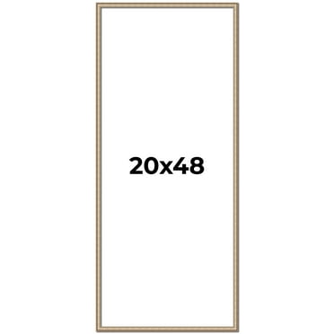20x48 Frame Silver Real Wood Picture Frame Width 0.75 Inches | Interior Frame Depth 0.5 Inches |