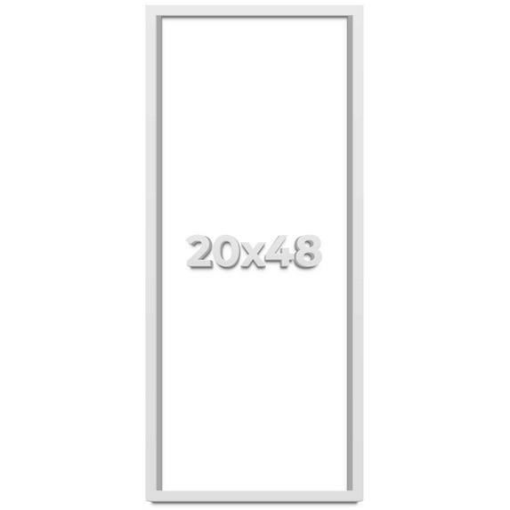 20x48 Shadow Box High Gloss White Display Frame | 1.625 Inches Deep | 1 Inch Moulding Width | Solid