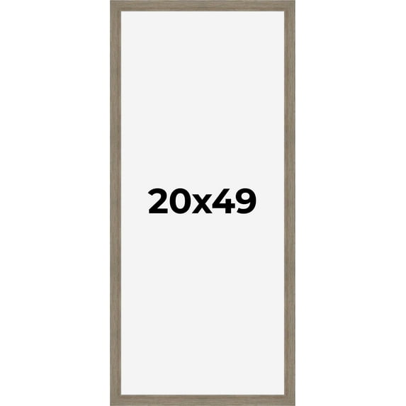 20x49 Frame Gray Barnwood Rustic Solid Wood Picture Frame | 1.5 Inch Moulding Width | Includes UV