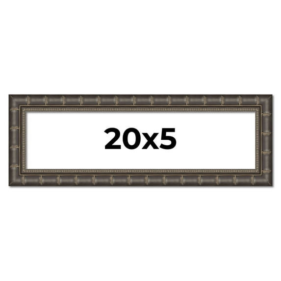 20x5 Frame Black Bamboo Solid Wood Picture Frame Width 1.5 Inches | Interior Frame Depth 0.5 Inches