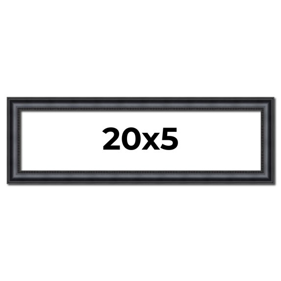 20x5 Frame Black Real Wood Picture Frame Width 1.25 inches | Interior Frame Depth 0.5 inches |