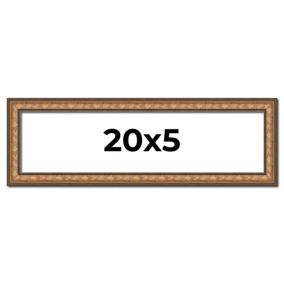 20x5 Frame Gold Real Wood Picture Frame Width 1.25 inches | Interior Frame Depth 0.5 inches |