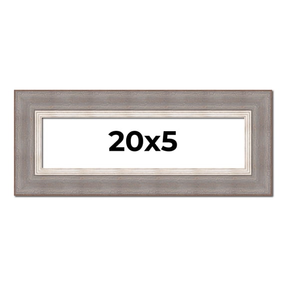 20x5 IN Frame Grey Real Wood Picture Frame Width 2.75 Inches | Interior Frame Depth 0.5 Inches |
