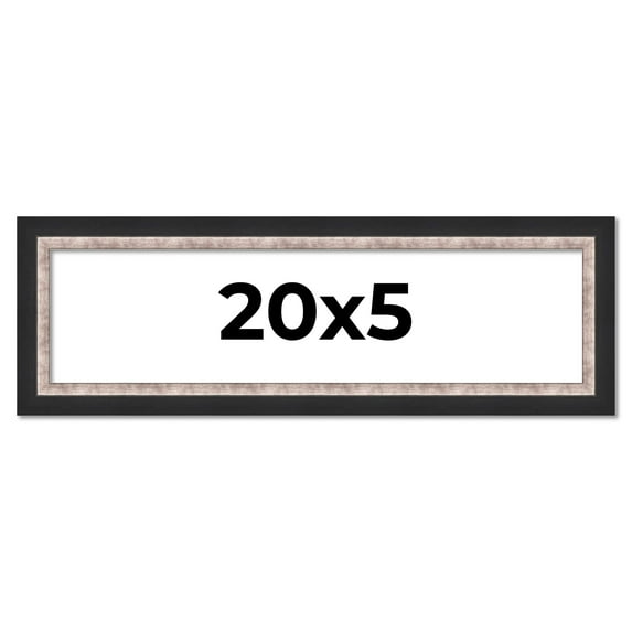 20x5 IN Frame Silver Real Wood Picture Frame Width 1.25 Inches | Interior Frame Depth 0.75 Inches |