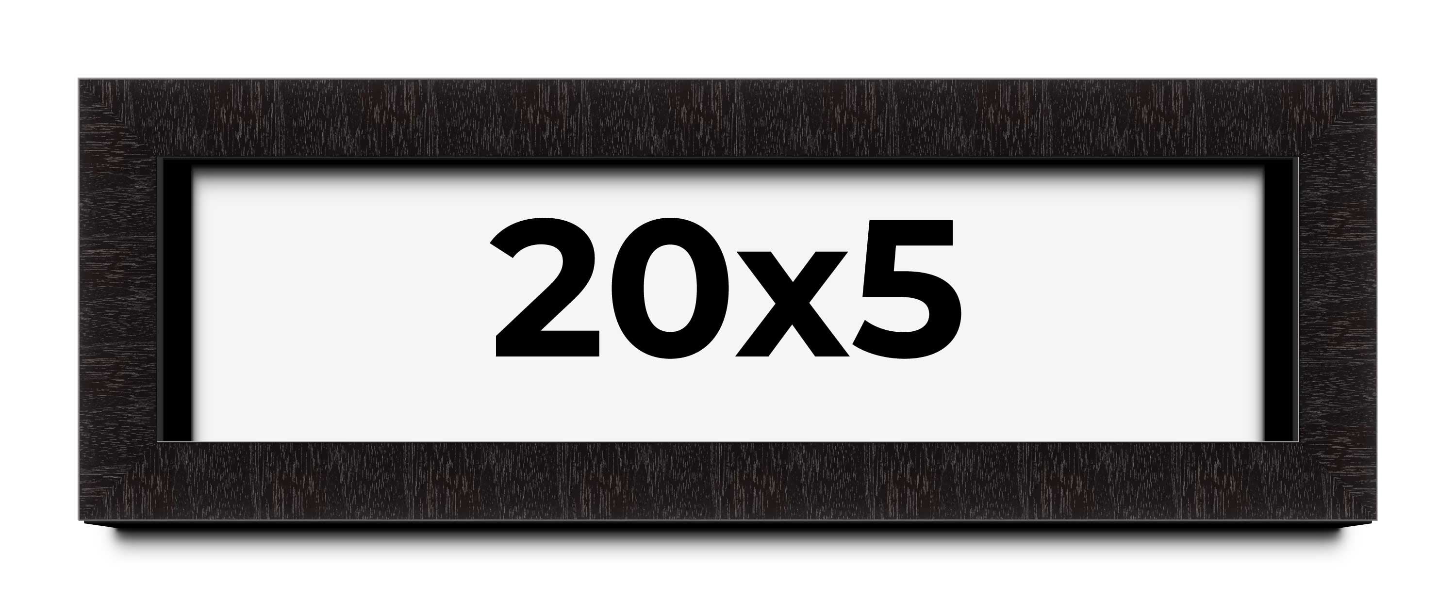 20x5 Shadow Box Black Solid Wood Display Picture Frame | 1 Inch Rabbet ...